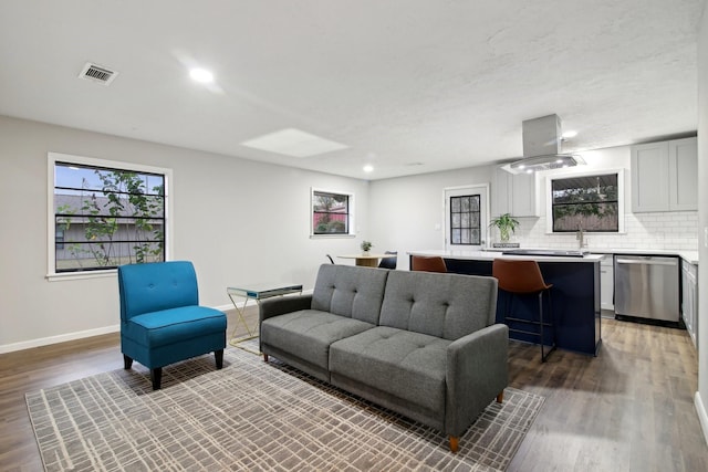 living room featuring hardwood / wood-style floors