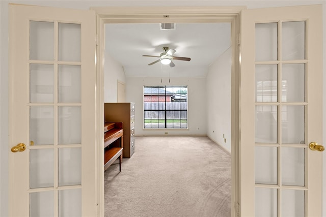 7810 Timberline Run Ln, Houston, TX 77095 - unfurnished room featuring carpet floors, ceiling fan, and french doors