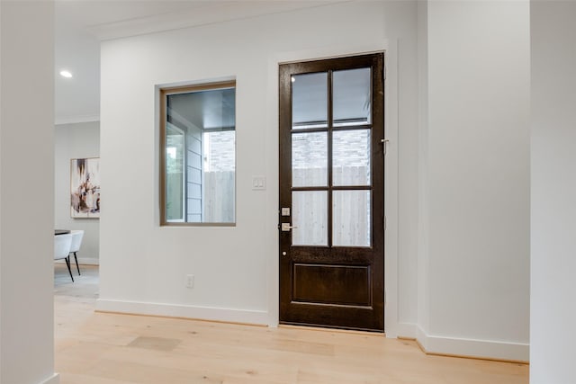 foyer featuring light wood-type flooring