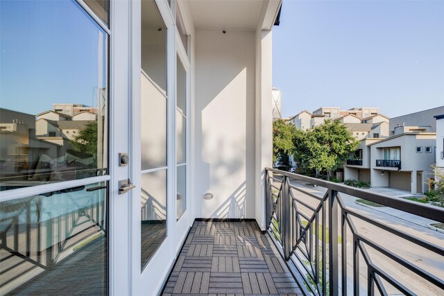 balcony with a residential view