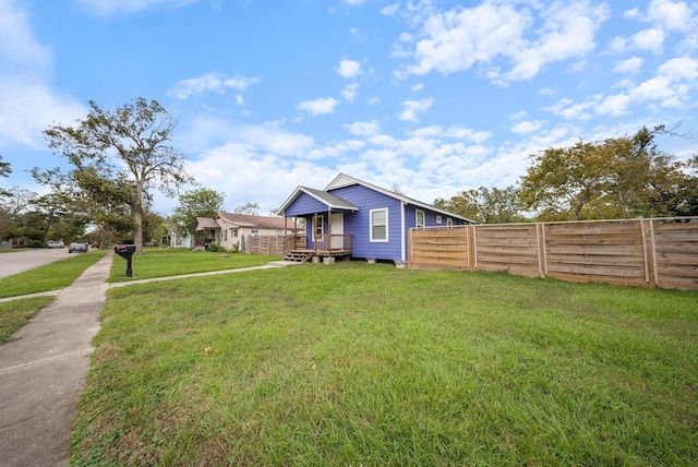 exterior space with a front yard