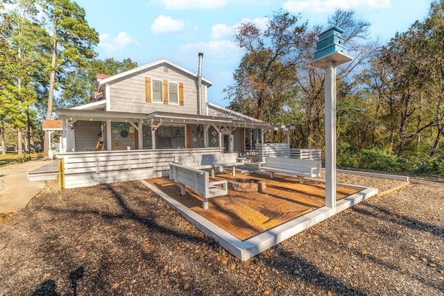 farmhouse inspired home with covered porch