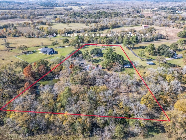 aerial view with a rural view