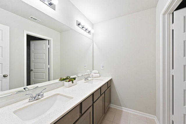 bathroom featuring vanity and tile patterned floors