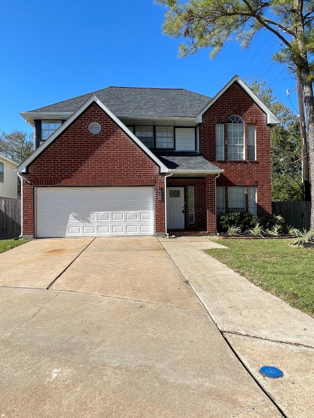 view of property with a garage