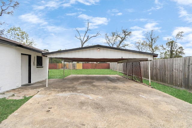 view of patio featuring a carport