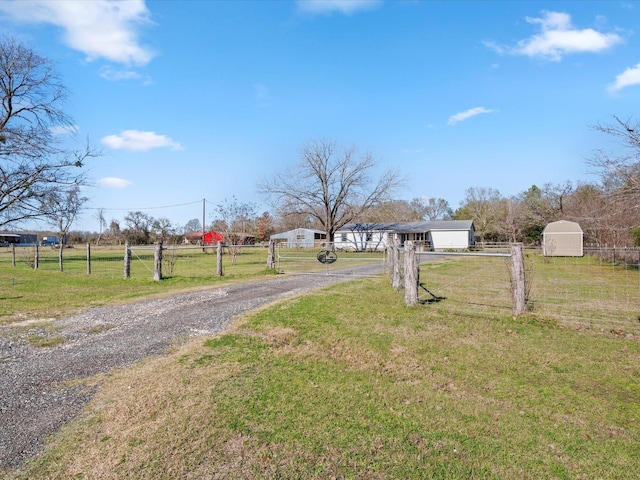 view of road featuring a rural view