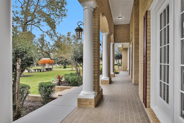 view of patio / terrace with a porch