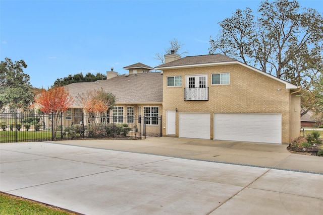 view of property with a garage