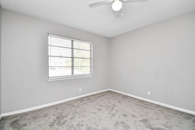 spare room with carpet and ceiling fan