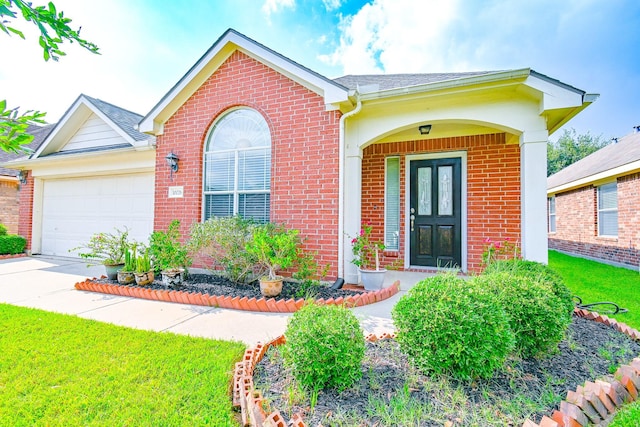 view of front of house with a garage