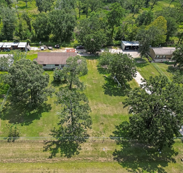 drone / aerial view with a rural view