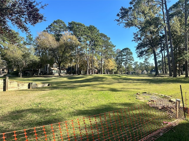 view of property's community with a yard