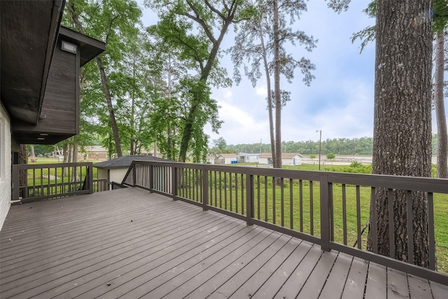 deck with a lawn