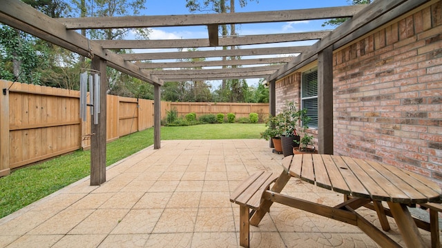 view of patio with a pergola