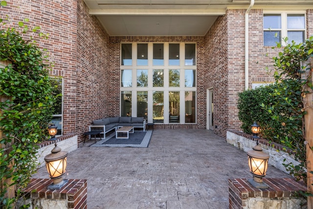 view of patio with an outdoor living space