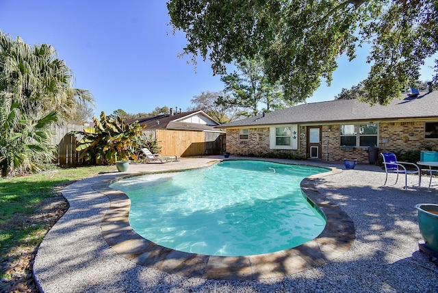 view of pool featuring a patio