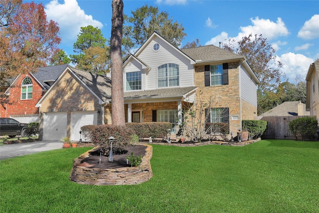 view of front of home with a front yard