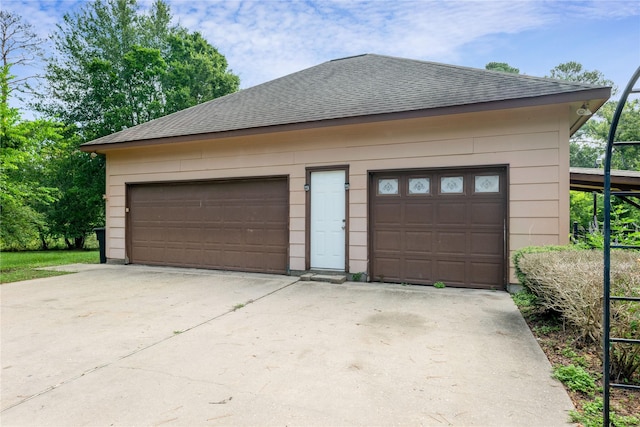 view of garage