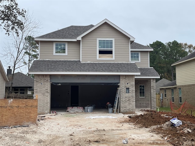 view of front of house with a garage