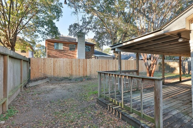 view of yard with a deck