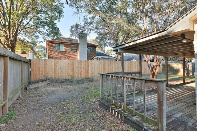 view of yard with a deck