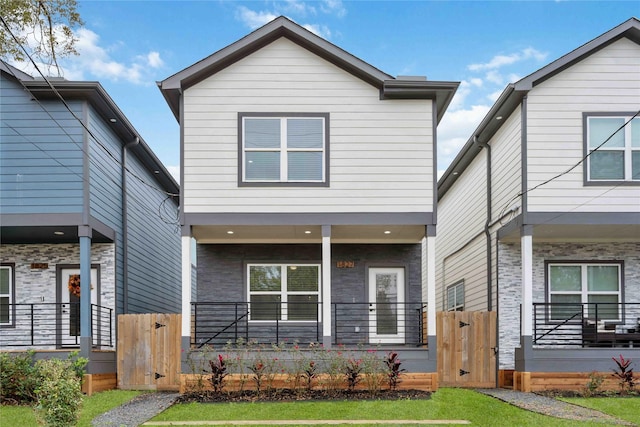 view of front of property with a porch