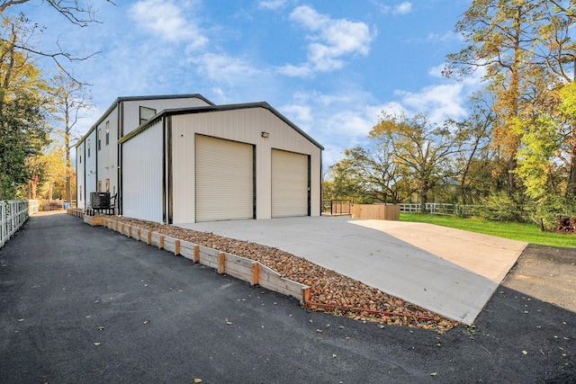 garage with central air condition unit