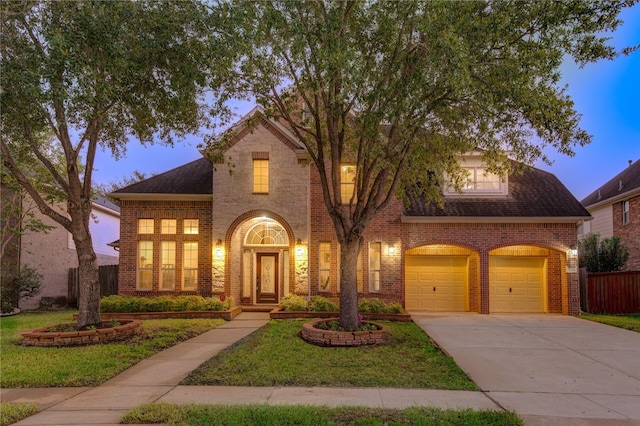 view of front of house with a garage