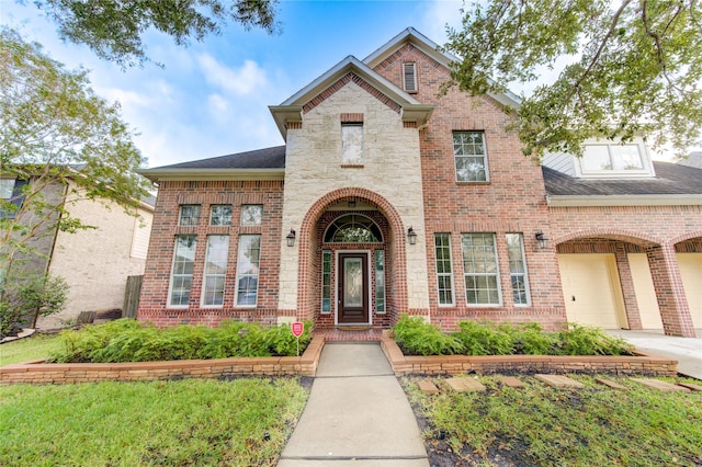 view of front of house with a garage