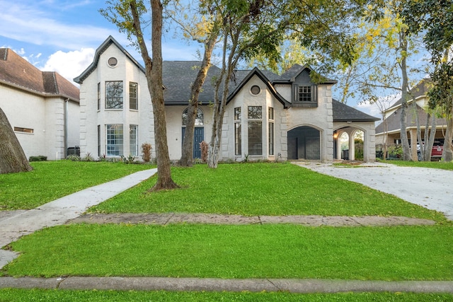 view of front facade with a front lawn