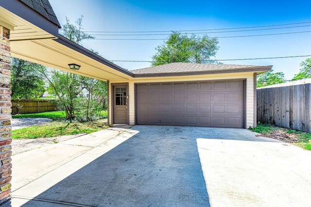 view of garage