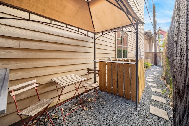 exterior space with a gazebo