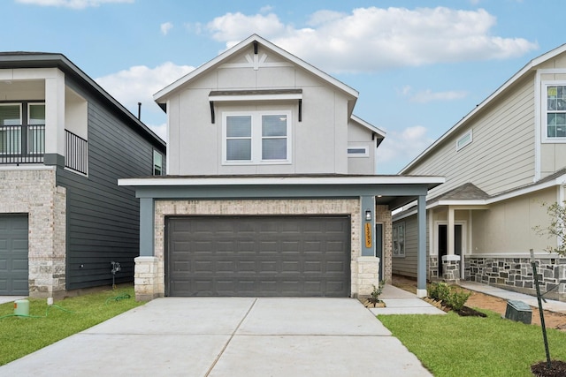 view of front facade featuring a garage