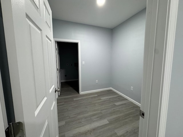 empty room with light hardwood / wood-style flooring