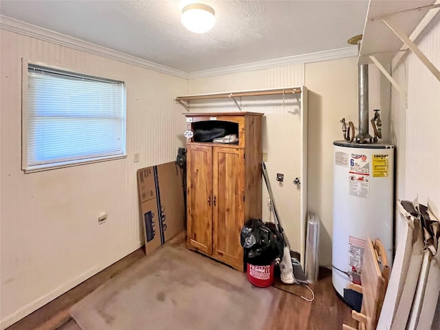 utility room featuring gas water heater