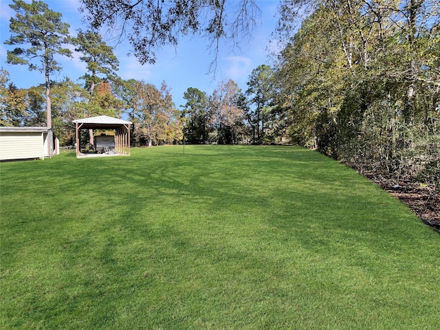 view of yard with a gazebo