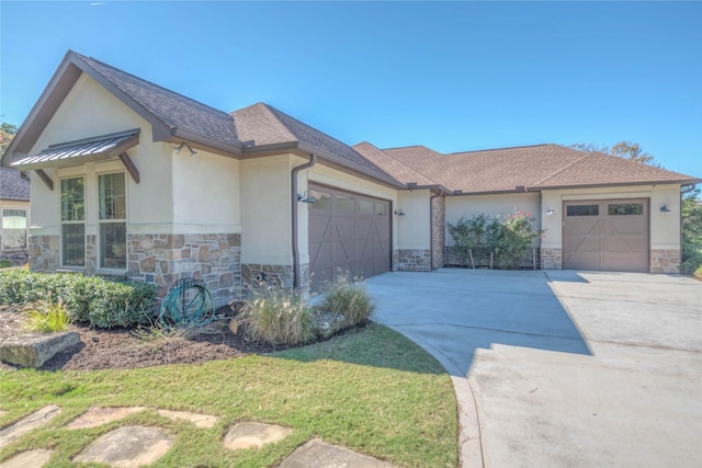 view of front of house with a garage