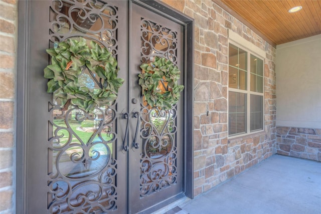 entrance to property with french doors