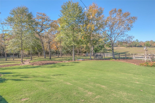 view of yard featuring a rural view