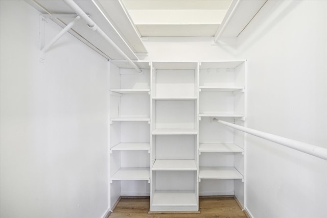 spacious closet with hardwood / wood-style floors