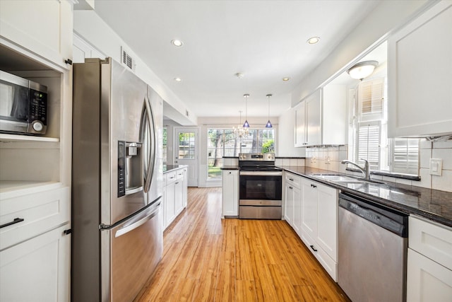 kitchen with white cabinetry, sink, and stainless steel appliances