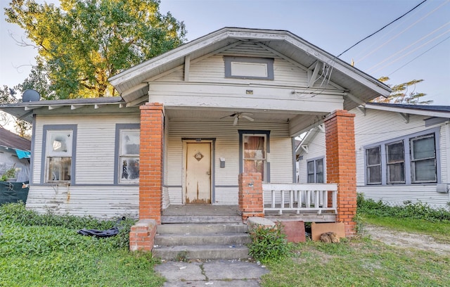 bungalow-style home with covered porch