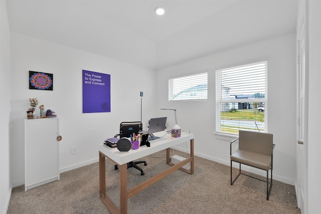 view of carpeted office