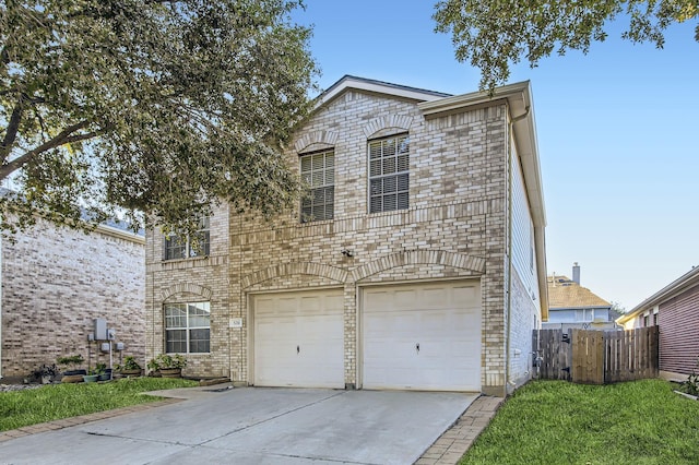 view of property with a garage