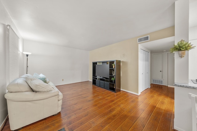 living room featuring hardwood / wood-style flooring