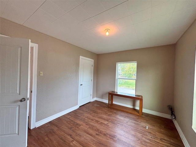 empty room featuring wood-type flooring