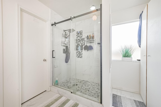 bathroom featuring walk in shower