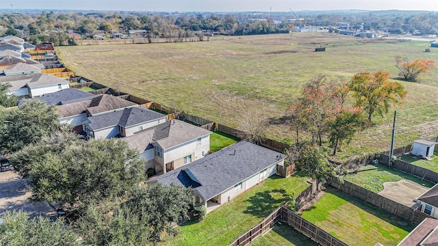 bird's eye view featuring a rural view