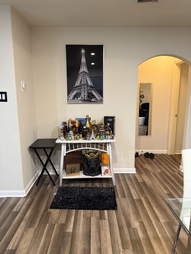 interior space featuring dark hardwood / wood-style flooring